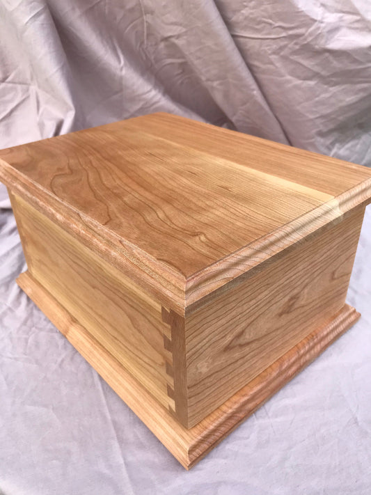 Cherry Dovetail Cremation Urn for Adult Human Ashes, up to 230 pounds