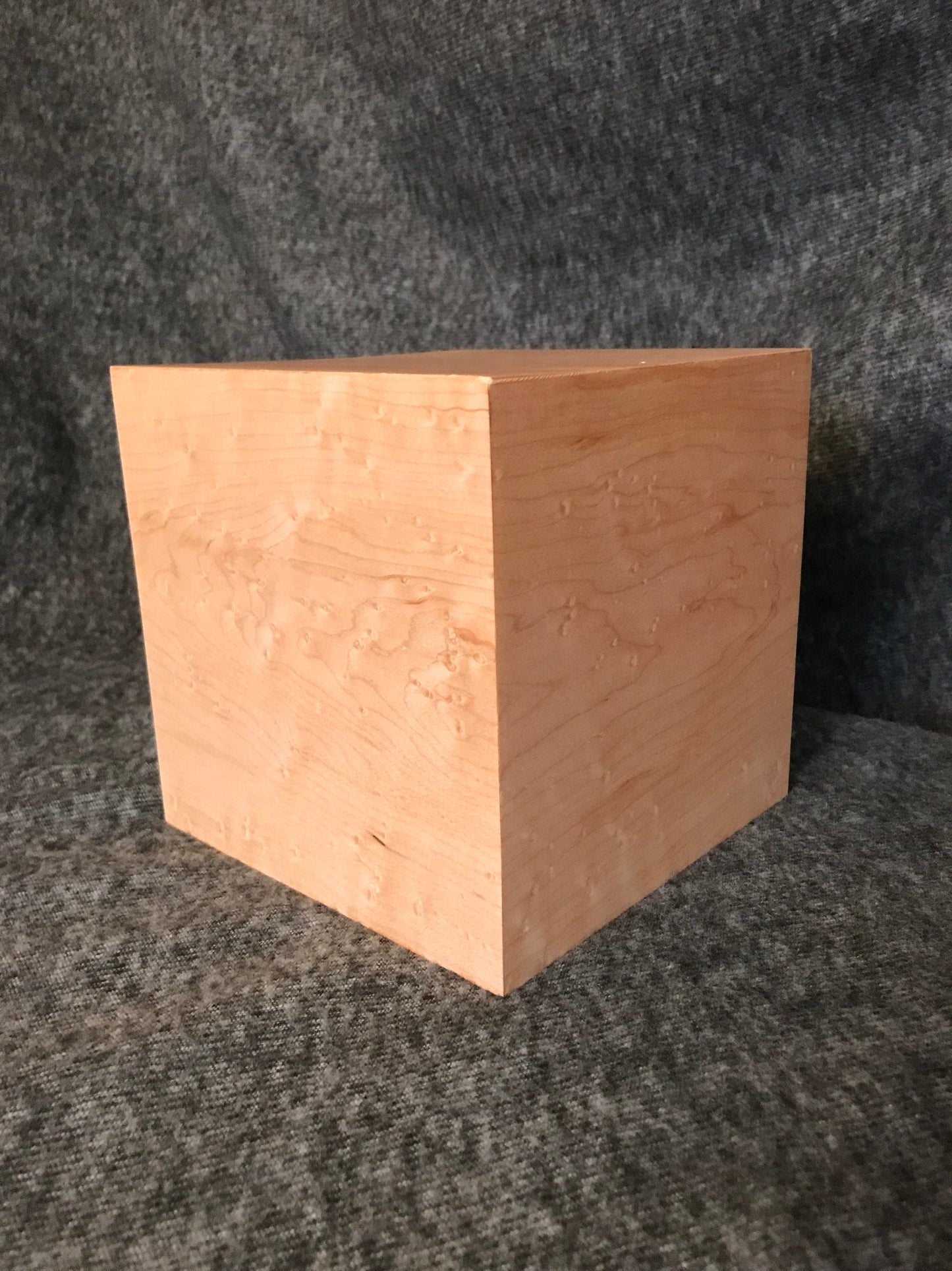 Birdseye Maple Cube Urn for Small Human or Pet Ashes, up to 90 pounds