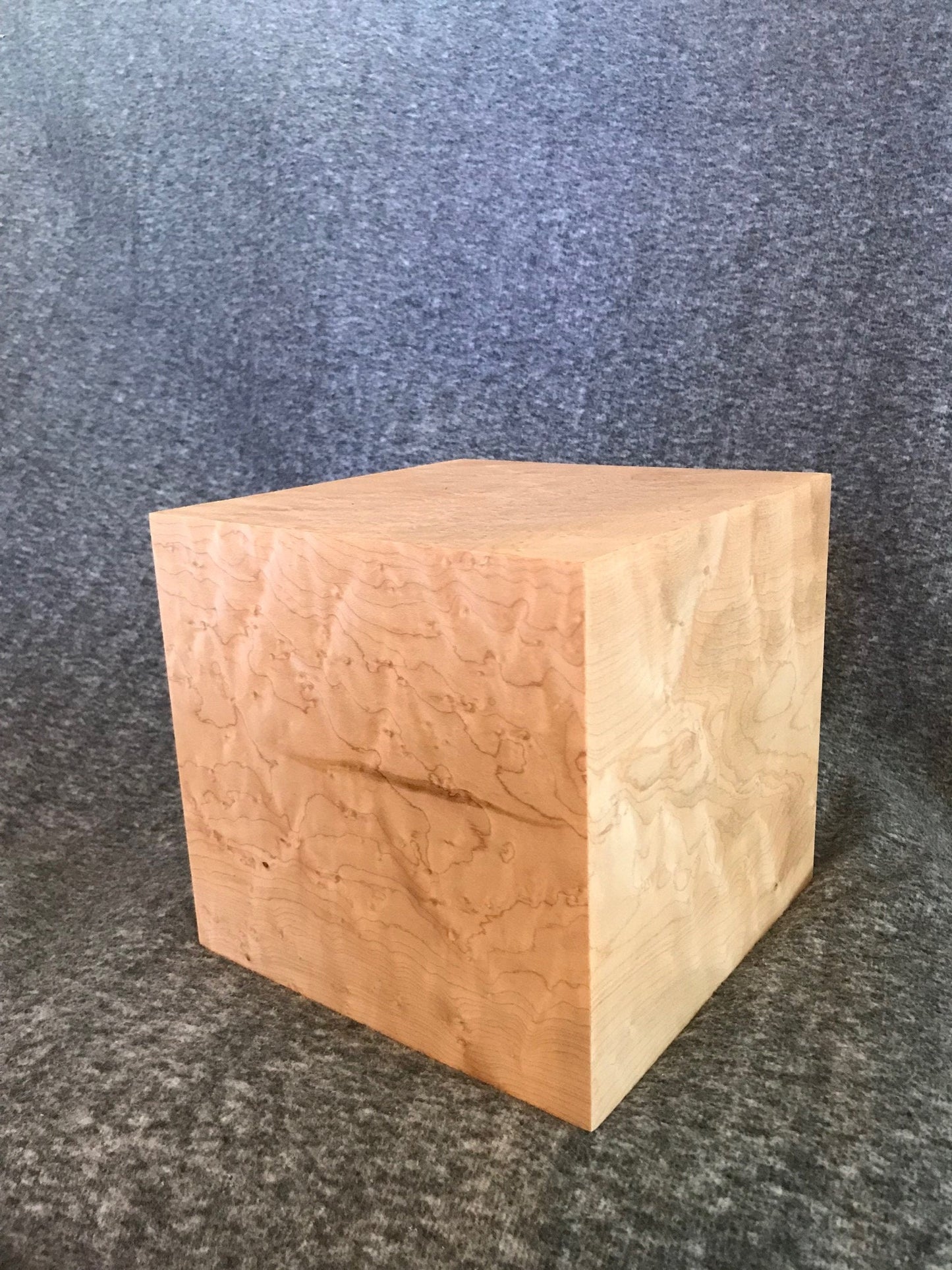 Birdseye Maple Urn for Adult Human Ashes, up to 280 pounds, Cubist Model