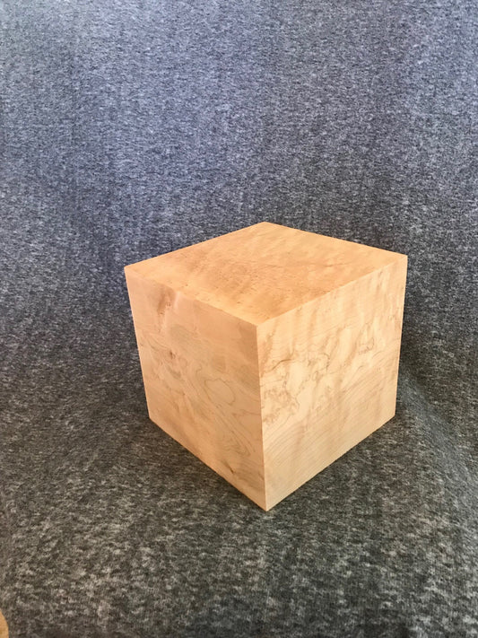 Birdseye Maple Urn for Adult Human Ashes, up to 280 pounds, Cubist Model