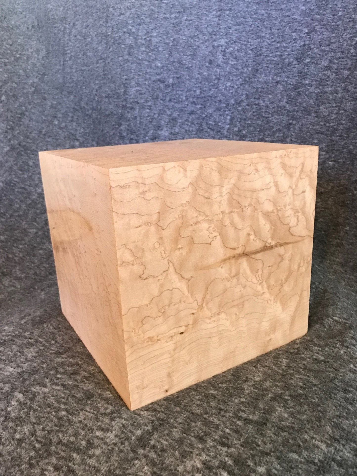 Birdseye Maple Urn for Adult Human Ashes, up to 280 pounds, Cubist Model